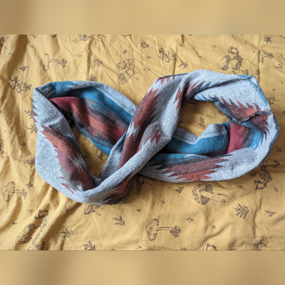 Gold Stitches Infinity Scarf Southwest Print